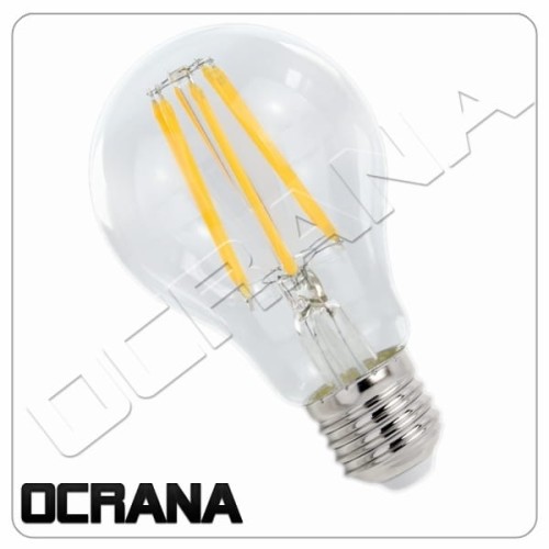 Żarówka LED E27 230V ciepła biel 9W szklana