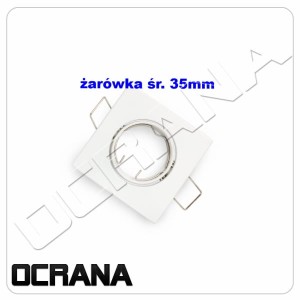 Oprawka biała do żarówek LED 35mm MR11 kwadrat