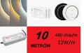 10m Zestaw LED COB 24V BIAŁY 480chip/m ze sterownikiem, pilotem oraz zasilaczem KOMPLET 1