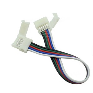 Długie 200cm złącze 5-pkt - przewód - 5-pkt złącze 2m przedłużacz RGBW 10/12mm (PLAS klips Click!)
