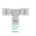 ZŁĄCZKA RGB TRÓJNIK 8mm klips 90 typ T rgb3528 4pkt 1