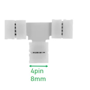 ZŁĄCZKA RGB TRÓJNIK 8mm klips 90 typ T rgb3528 4pkt