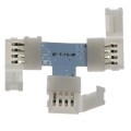 ZŁĄCZKA RGB TRÓJNIK 8mm klips 90 typ T rgb3528 4pkt 2